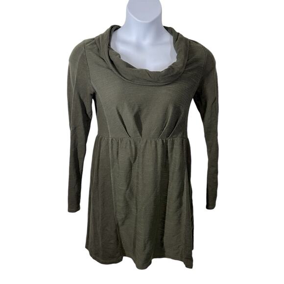Anthropologie Saturday Sunday Olive Green Cowl Neck Babydoll Dress – Medium - Picture 2 of 13